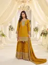 Kb 3323 Heavy Chinon Embroidery Work Sharara Suit Collections
